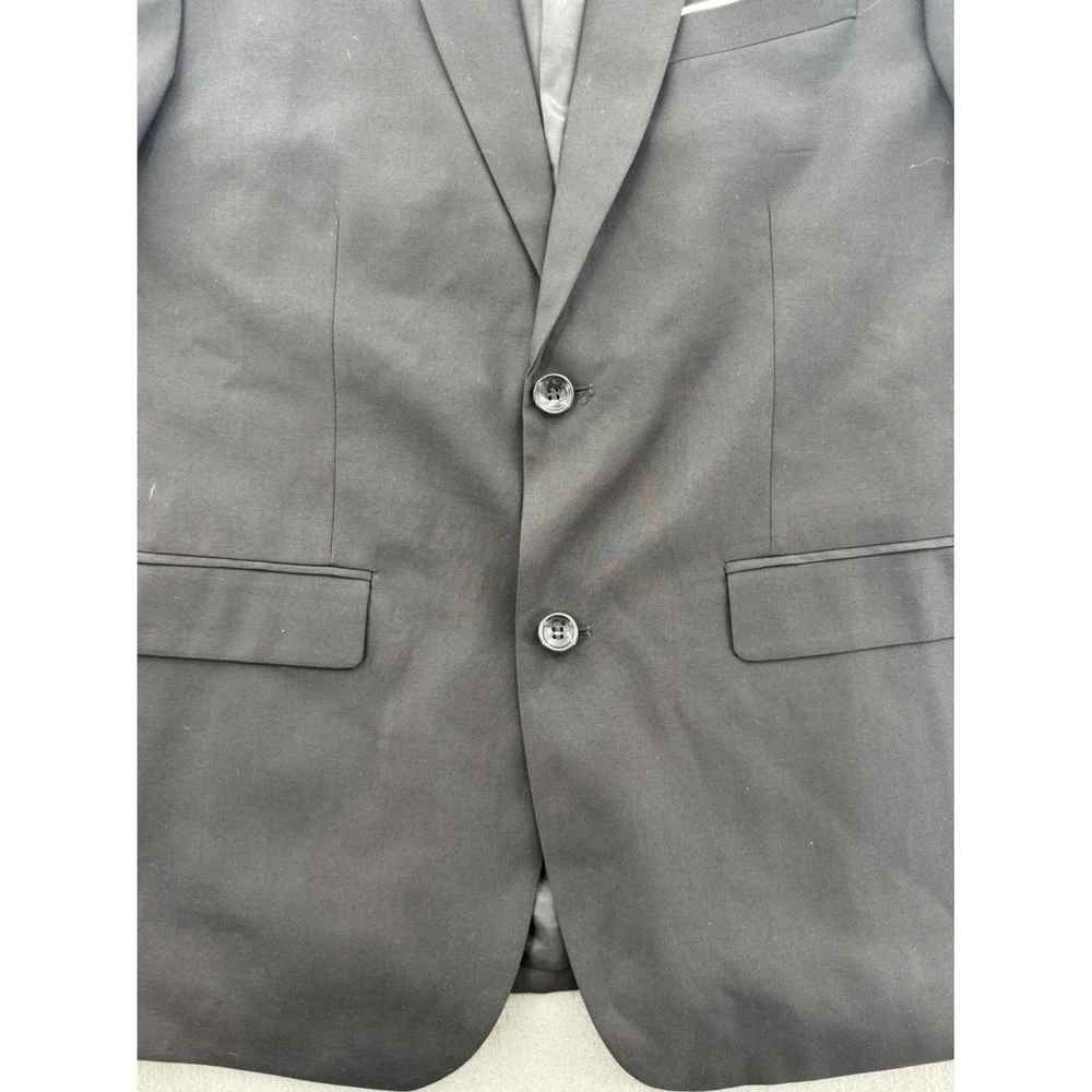 CloudStyle Blazer Mens Large Black Two Button Slim Fit Suit Jacket Office Wear